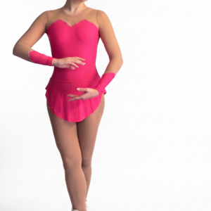 bonito maillot patinaje rosa